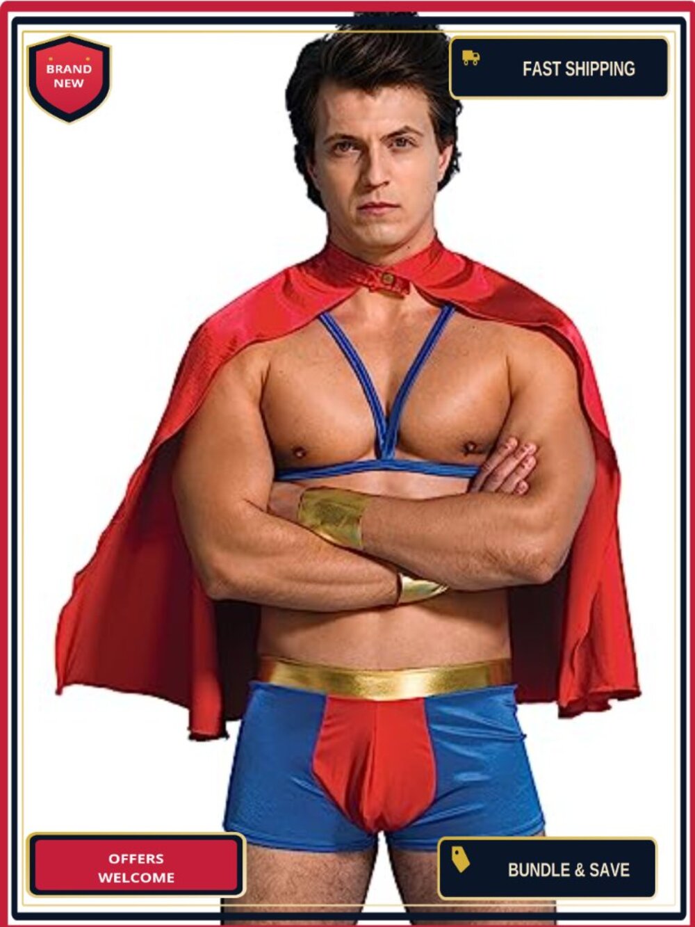 Mens Butler Waiter Gentleman Costume Cosplay Lingerie Set Nylon Elastane